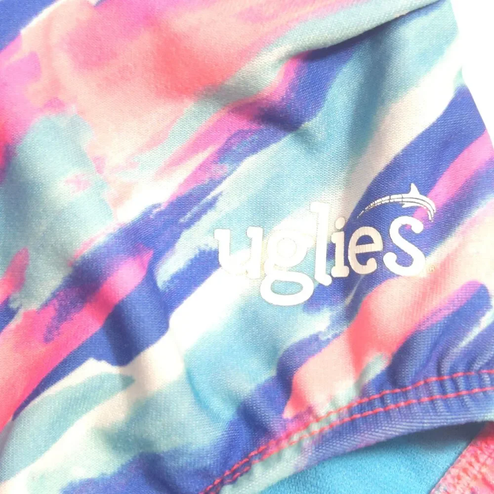 Dolfin Uglies Goldfish Swim School One Piece Swimsuit Size 12 Girls Blue Pink
